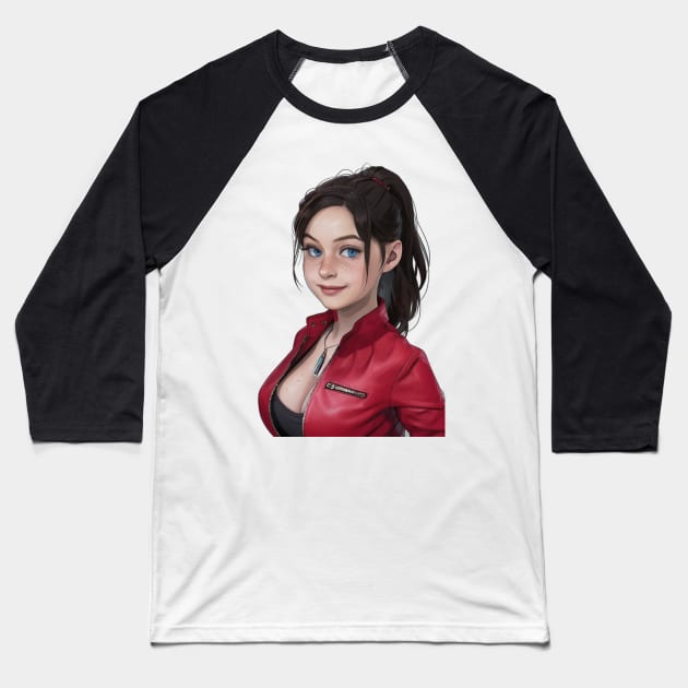 Claire Redfield Baseball T-Shirt by mindworldz